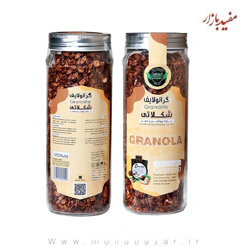 گرانولا شکلاتی شیشه ای 380 گرم گرانولایف
