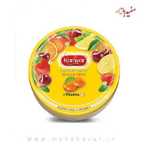 آبنبات رویال قوطی شش میوه150گرم کامور